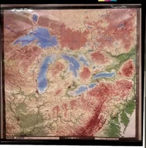 Map-Great Lakes Raised Relief Map