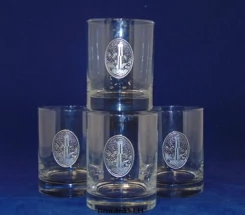 Double Old Fashion Glass with Lighthouse Motif