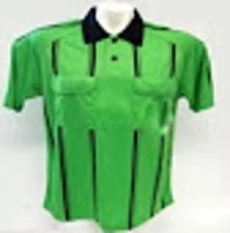 REFGEAR Rec Soccer Referee Jersey Green & Black Striped Adult