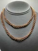 Long Stainless Steel Rose Necklace 