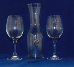 Wine Carafe Set  1 liter carafe w/ 2 Glass