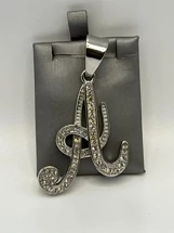 Silver Cursive "A" Pendant 