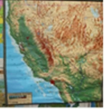 Map-California/Nevada Raised Relief
