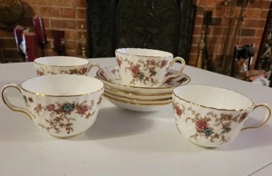 MINTON CHINA Ancestral  Set of 4 tea/coffee cups and saucers 