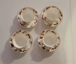 MINTON CHINA Ancestral  Set of 4 tea/coffee cups and saucers 