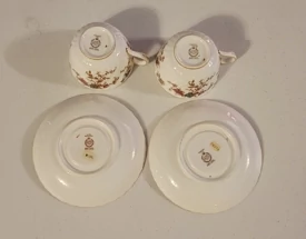 MINTON CHINA Ancestral  Set of 2 tea/coffee cups and saucers (4 pieces) Rare Find England