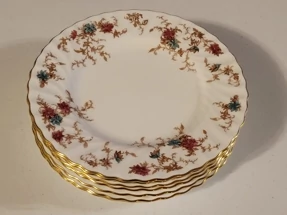 MINTON CHINA Ancestral 8 salad plates Rare Find England