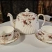 MINTON CHINA Ancestral Tea pot Set 2 cups saucers Rare Find England