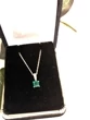 Emerald princess cut necklace