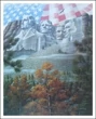 Art Flag Over Mount Rushmore By 