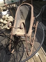 Antique Victorian Baby Sleigh or Push Sled All Original